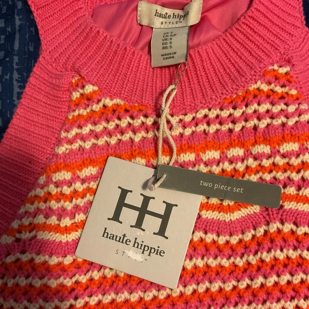 NWT Haute Hippie Knit Two Piece Dress in Pink and Orange - Picture 9 of 10